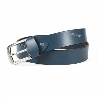 Pull Up Buffalo Leather Belt - Blue, Best For Jeans