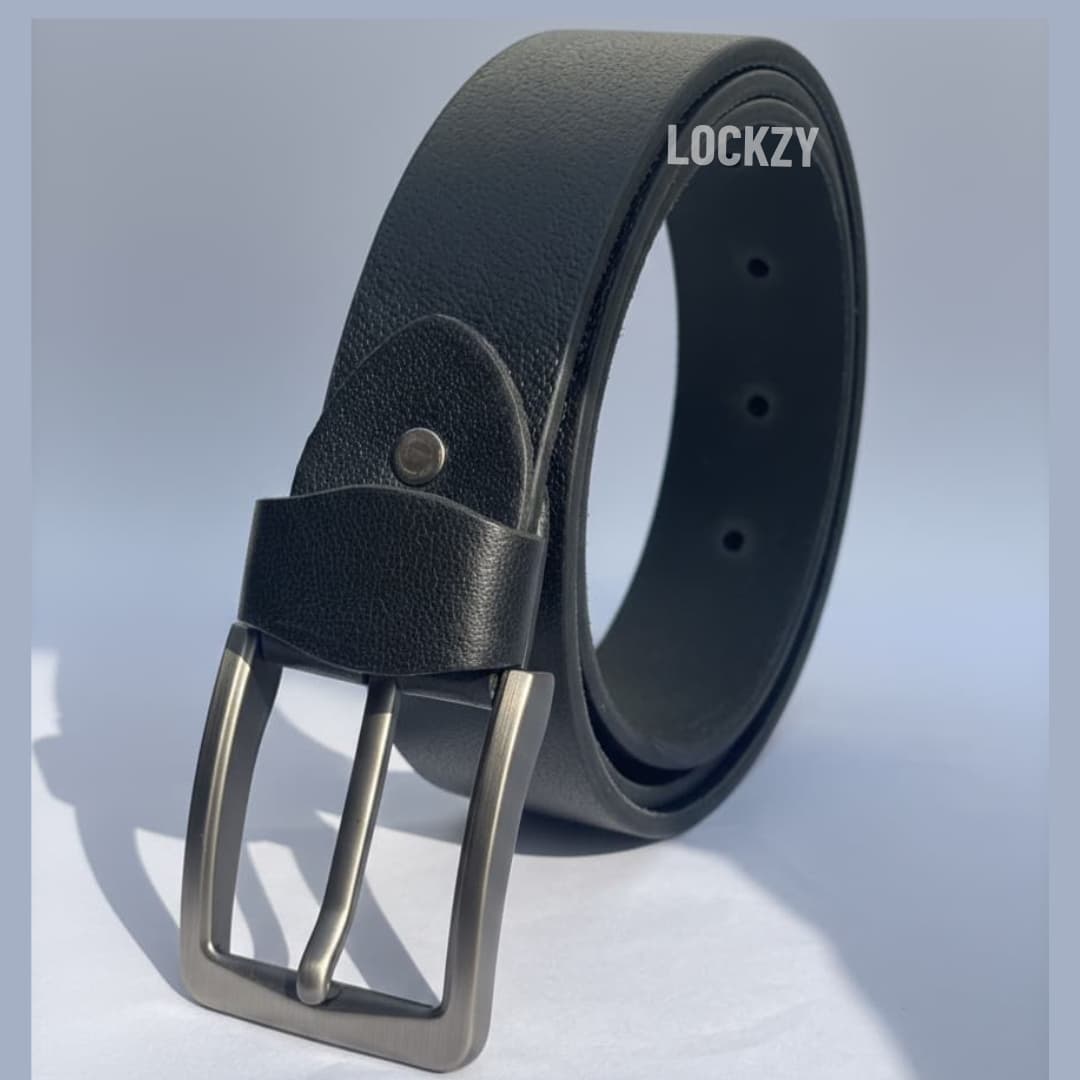 Full Grain 100%  Pure Leather Belt - No Peeling or Cracking - Best For Jeans - Black