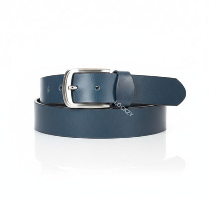 Pull Up Buffalo Leather Belt - Blue, Best For Jeans