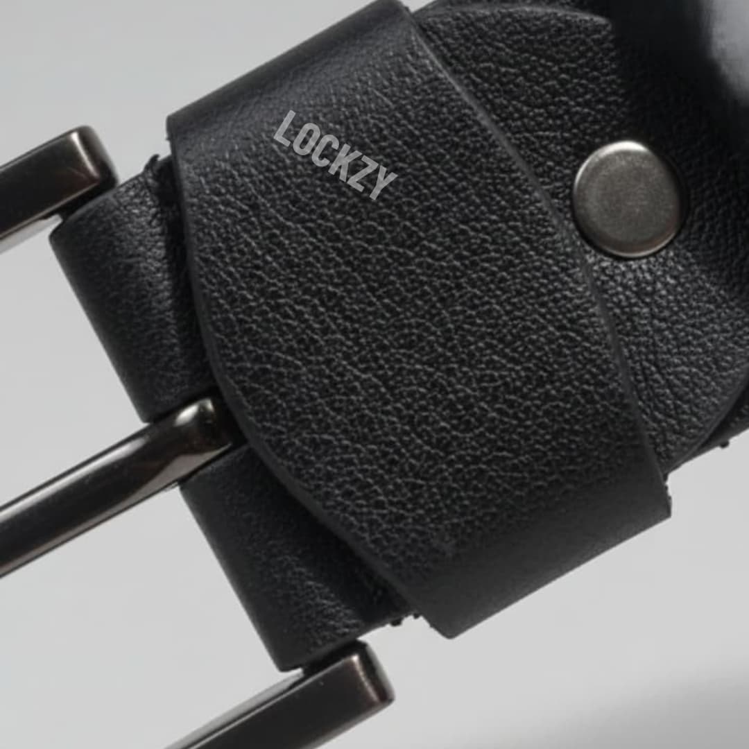 Full Grain 100%  Pure Leather Belt - No Peeling or Cracking - Best For Jeans - Black