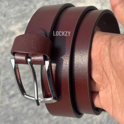 Maroon Natural Leather Belt - 35 MM