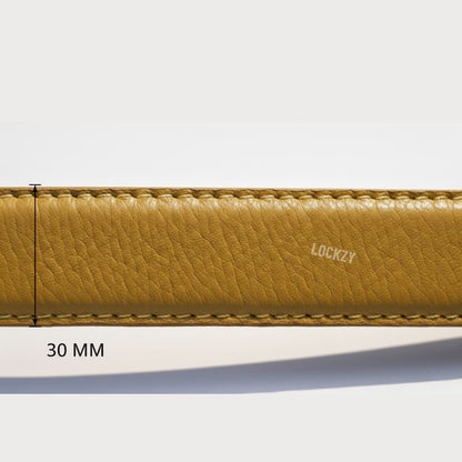 Lockzy Mustard 30mm Women’s Full Grain Leather Belt