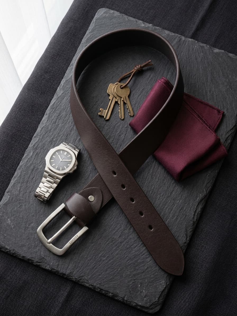 Full Grain Leather Belt - Chocolate Brown - 40MM