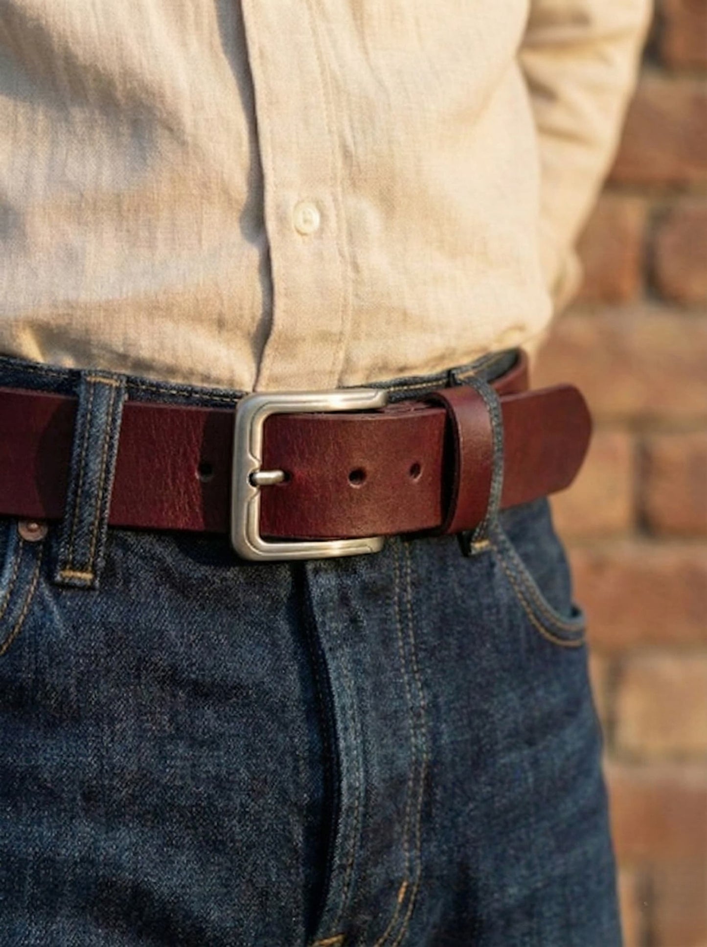 Pull Up 100% Pure Leather Belt -  No Peeling or Cracking - Best For Jeans- Maroon