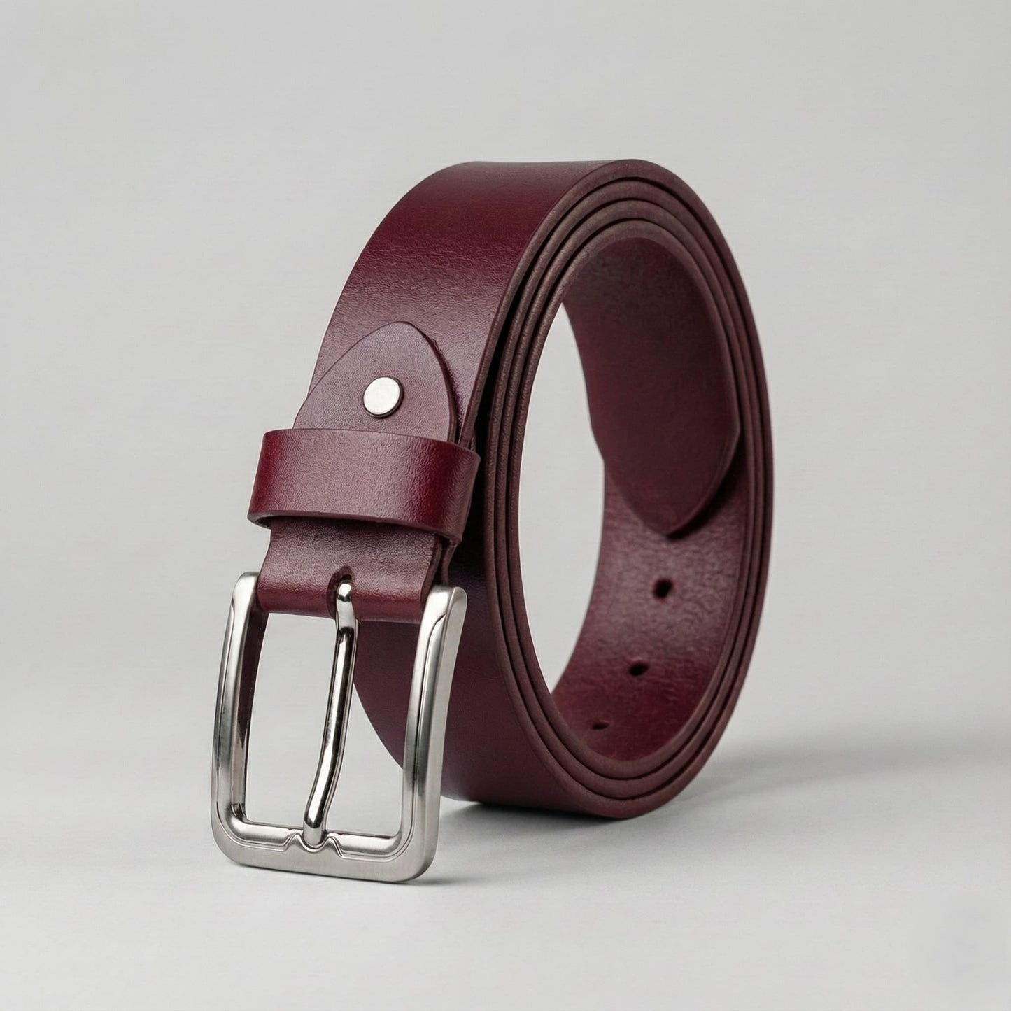 Pull Up 100% Pure Leather Belt -  No Peeling or Cracking - Best For Jeans- Maroon