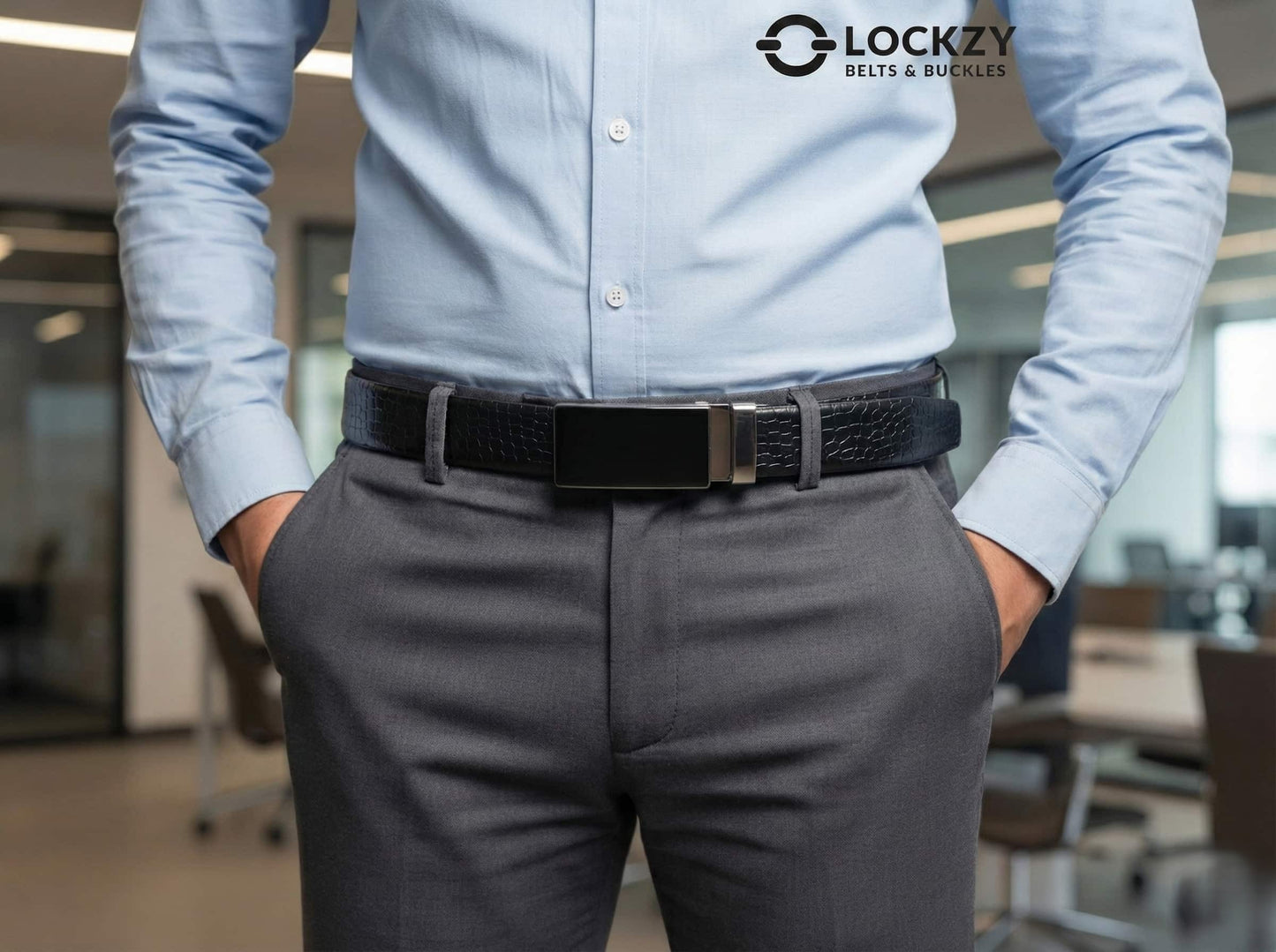 Imported Ratchet Auto Lock Belt – Pattern Black - Versatile Buckle Collection