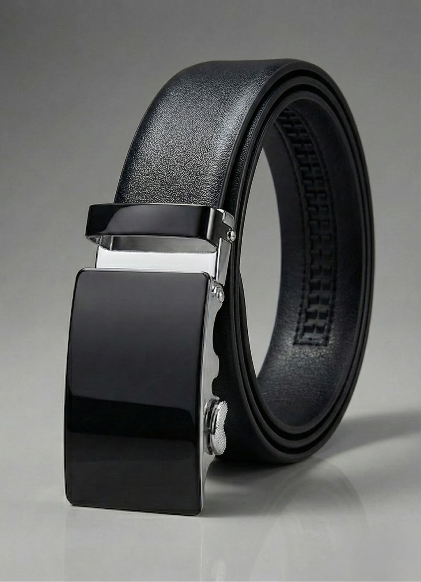 Imported Ratchet Belt – Grain Black - Versatile Buckle Collection