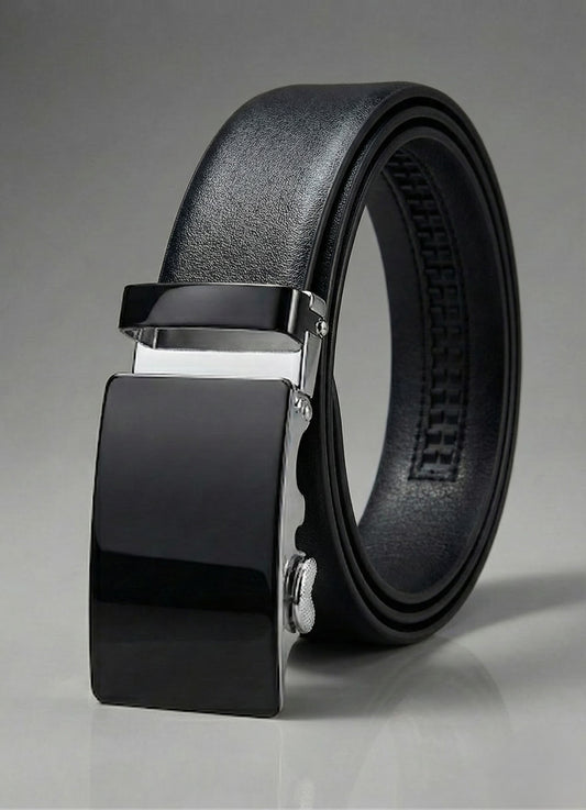 Imported Ratchet Belt – Grain Black - Versatile Buckle Collection