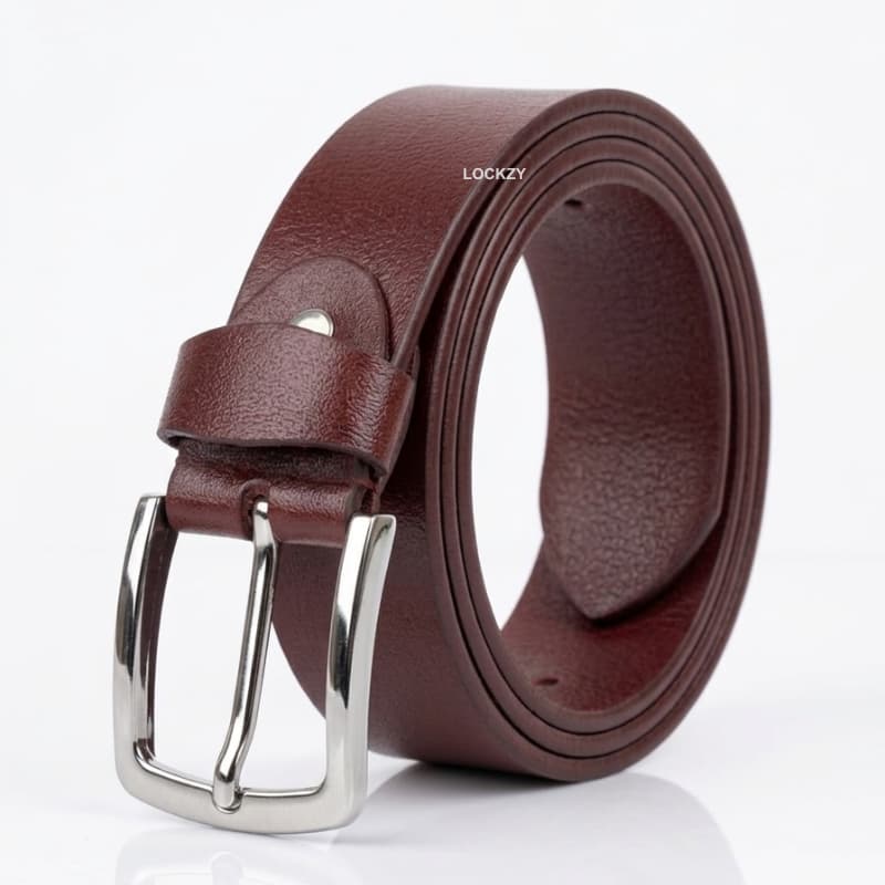 Maroon Natural Leather Belt - 35 MM