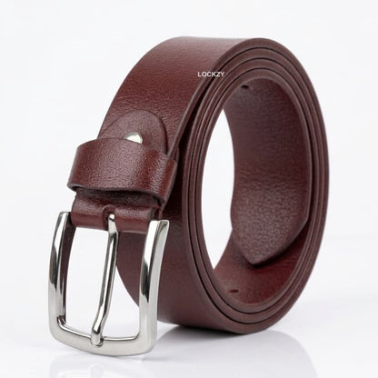 Maroon Natural Leather Belt - 35 MM