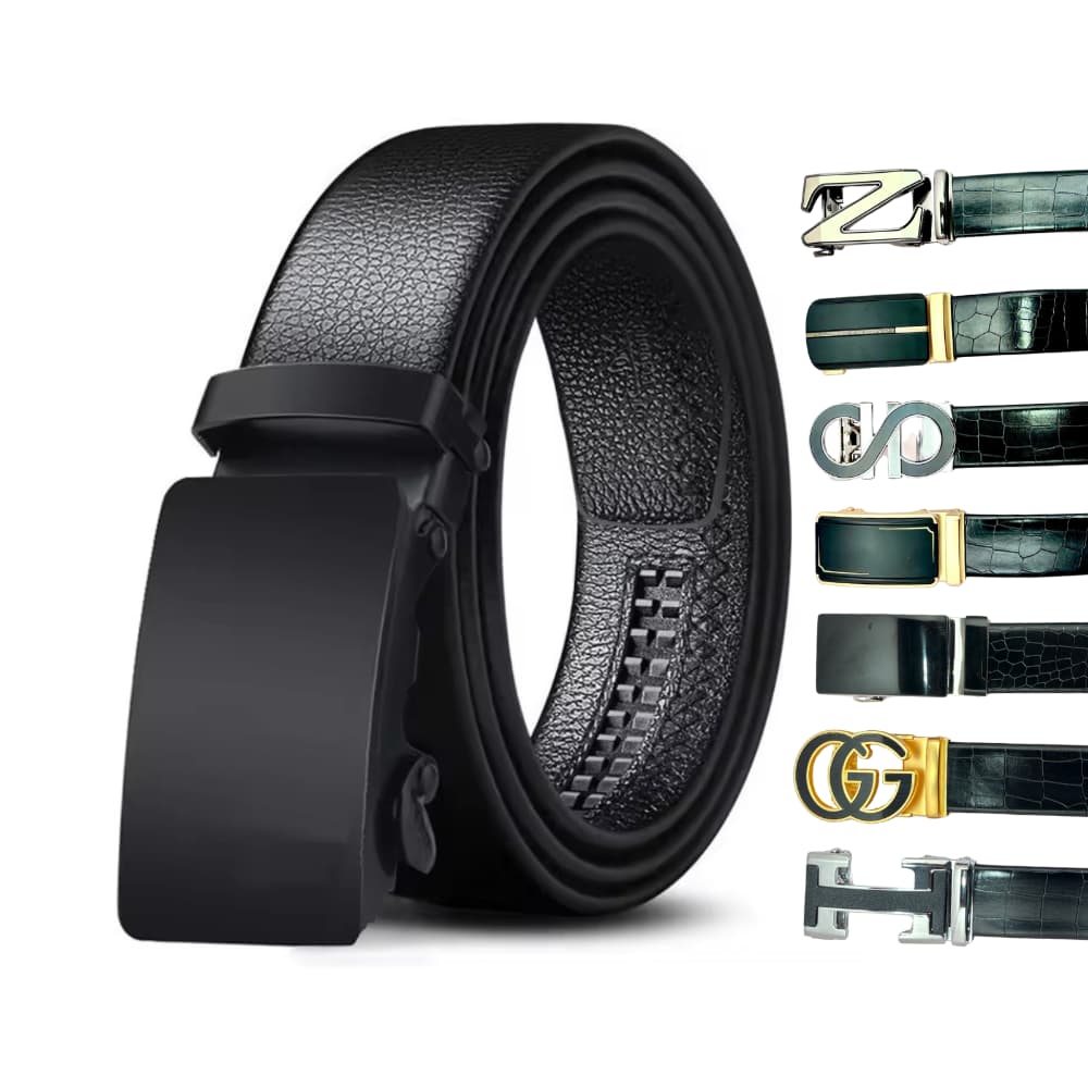 Imported Luxe Belt – Grain Black - Versatile Buckle Collection