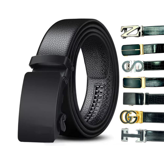 Imported Luxe Belt – Grain Black - Versatile Buckle Collection