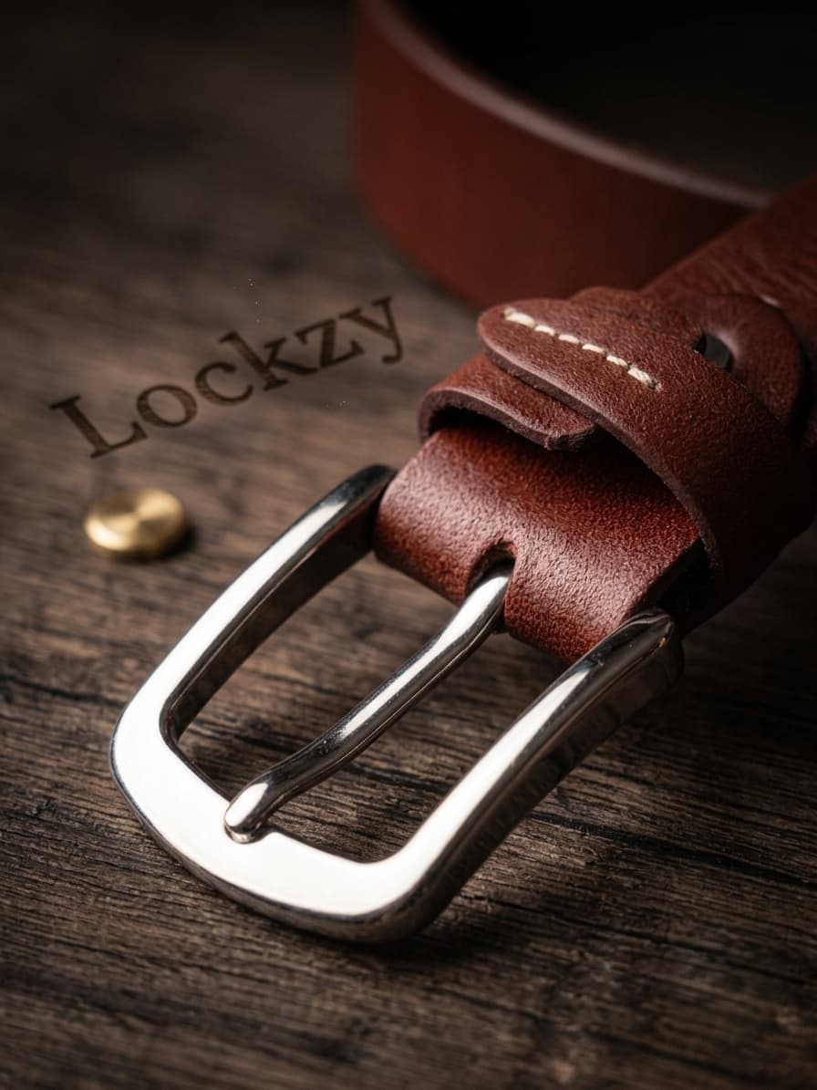 Full Grain Natural Leather Belt - Burgundy/Maroon - 40mm