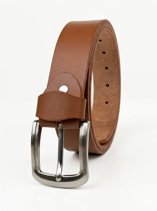 Full Grain 100%  Pure Leather Belt -  No Peeling or Cracking - Best For Jeans- Clay Brown