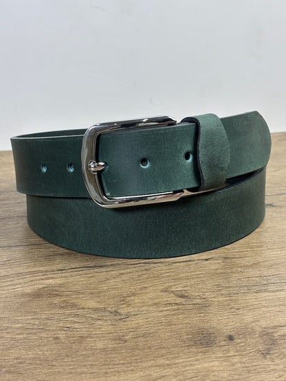 Pull Up Leather Belt 40MM Green