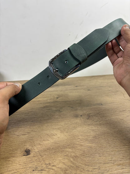Pull Up Leather Belt 40MM Green