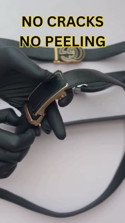 Real Full Grain 100 % Cow Leather, Not Artificial Premium Auto Lock Belt  – Soft, Durable, Elite