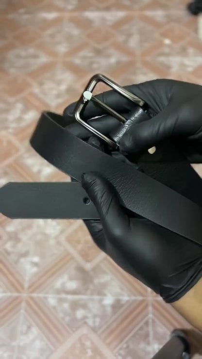 Full Grain 100%  Pure Leather Belt - No Peeling or Cracking - Best For Jeans - Black