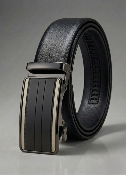 Imported Ratchet Belt – Grain Black - Versatile Buckle Collection non Leather